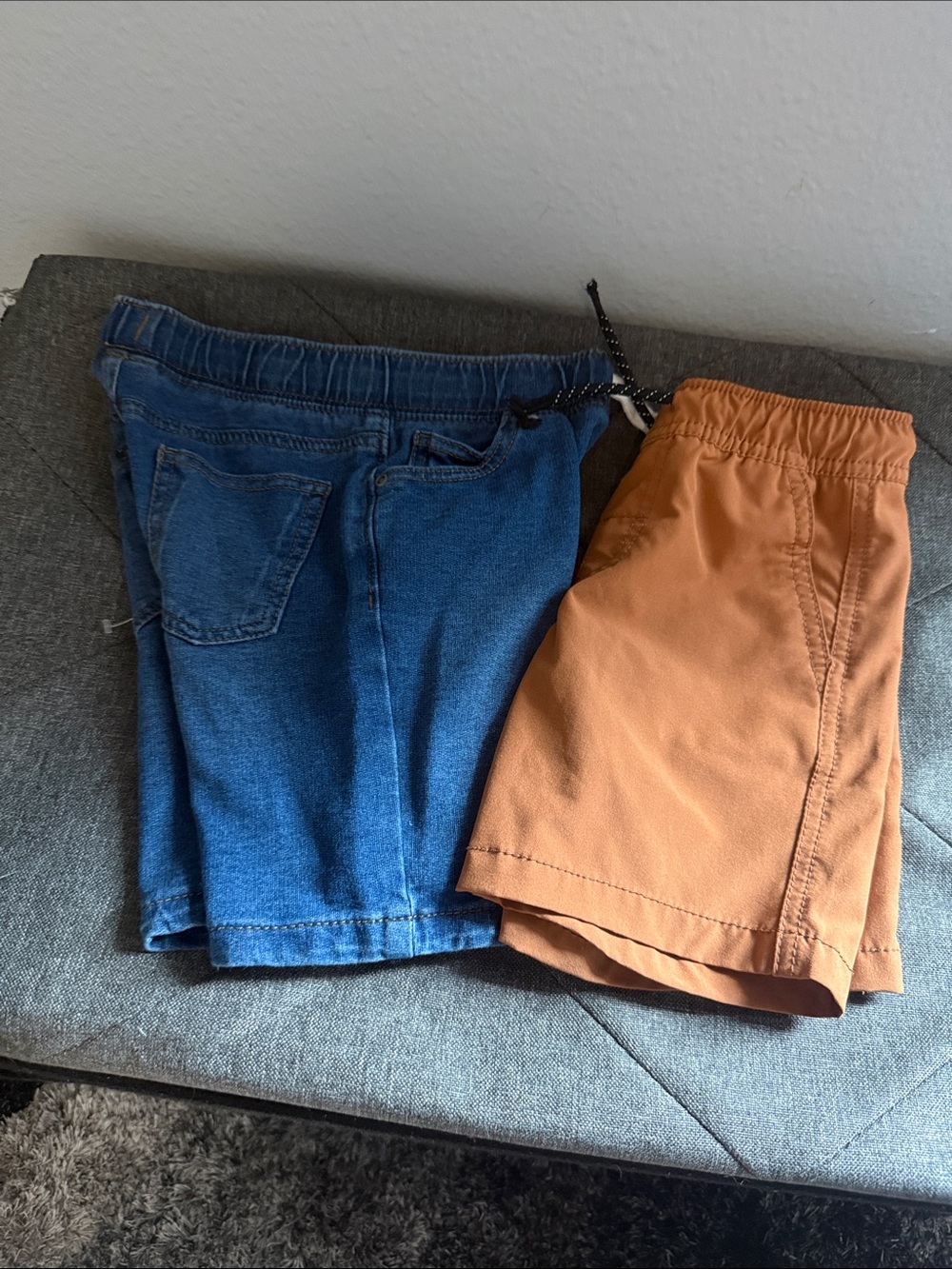 Cat & Jack Blue Denim and Rust Orange Kids Shorts Set